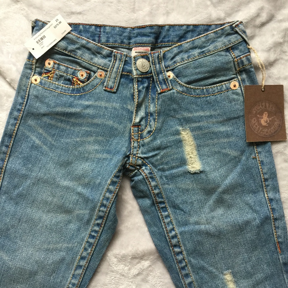 Y2K Vtg TRUE RELIGION Flare Low Rise Bobby Rainbow Cowgirl Jean NWT Retail $275 - Picture 9 of 15